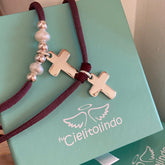 PÍA - collar personalizable cruz plata 17x20mm